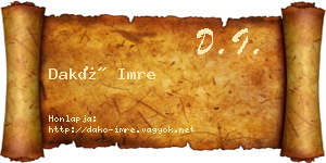 Dakó Imre névjegykártya